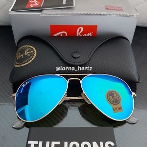 Ray-Ban Aviator RB3025 Blue Mirror Flash Standard and Large